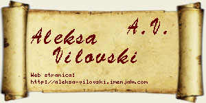 Aleksa Vilovski vizit kartica